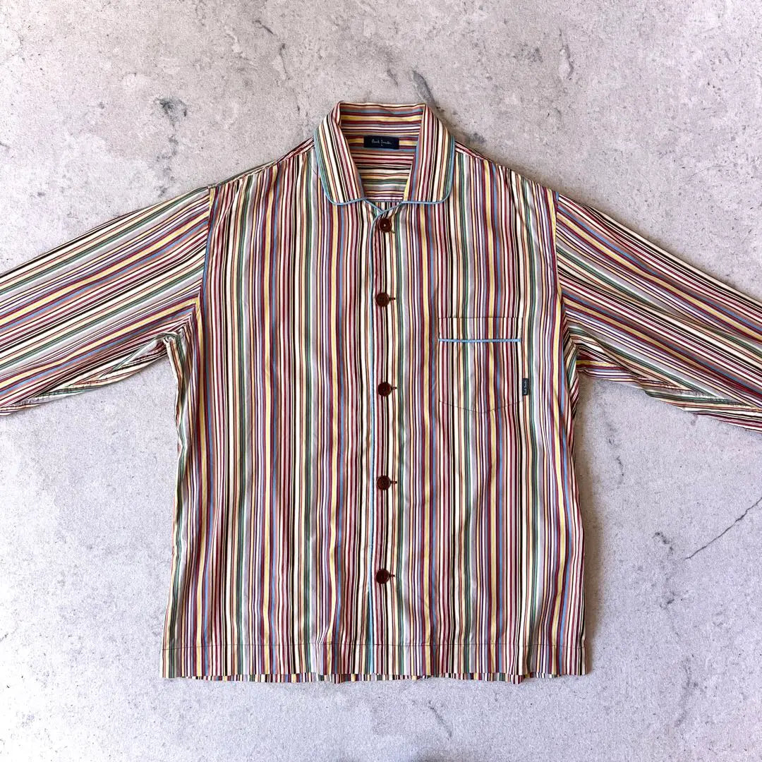 Paul Smith L size Signature Multi-stripe Cotton Pajama Shirt