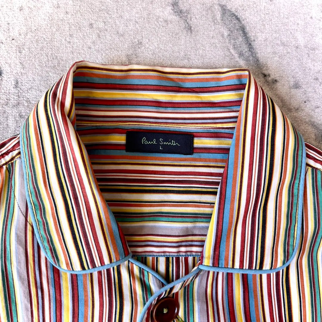 Paul Smith L size Signature Multi-stripe Cotton Pajama Shirt