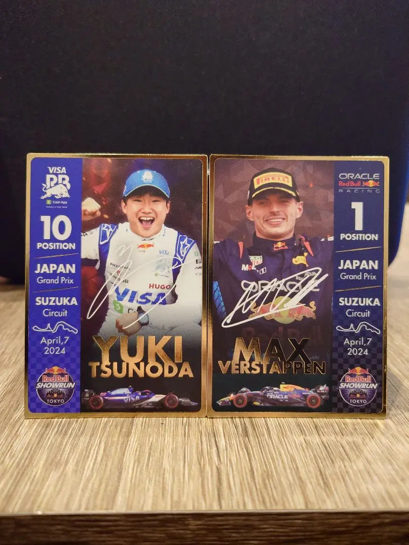 [Conjunto de 2] Tarjeta Red Bull F1 Shorun Verstappen Tsunoda Yuki