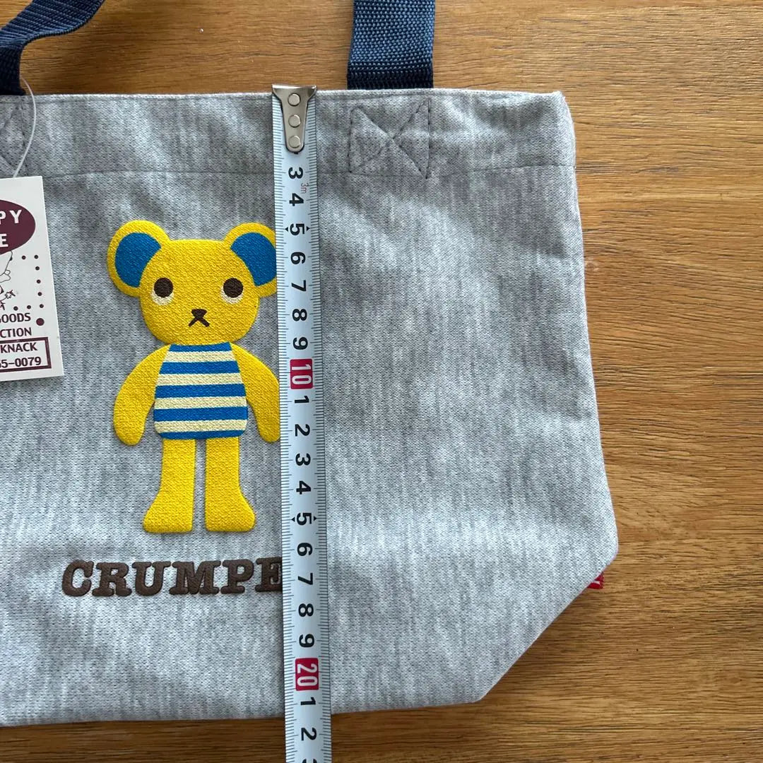 CRUMPET Bear Embroidery Handbag Gray