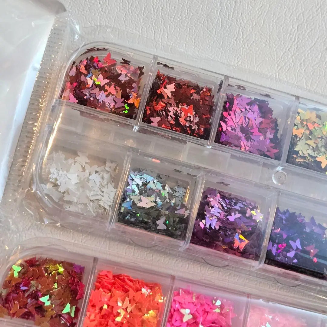 ✨️Anonymous delivery✨️ Nail parts Sequins Butterfly 24 colors Hologram