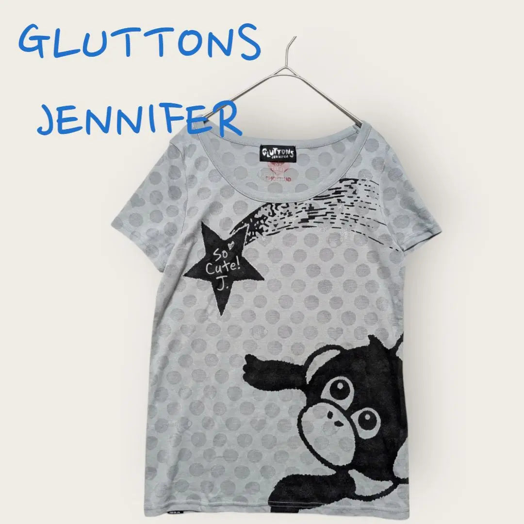 *Gurton's Jennifer *T-shirt, transparent, short sleeve, gray, character