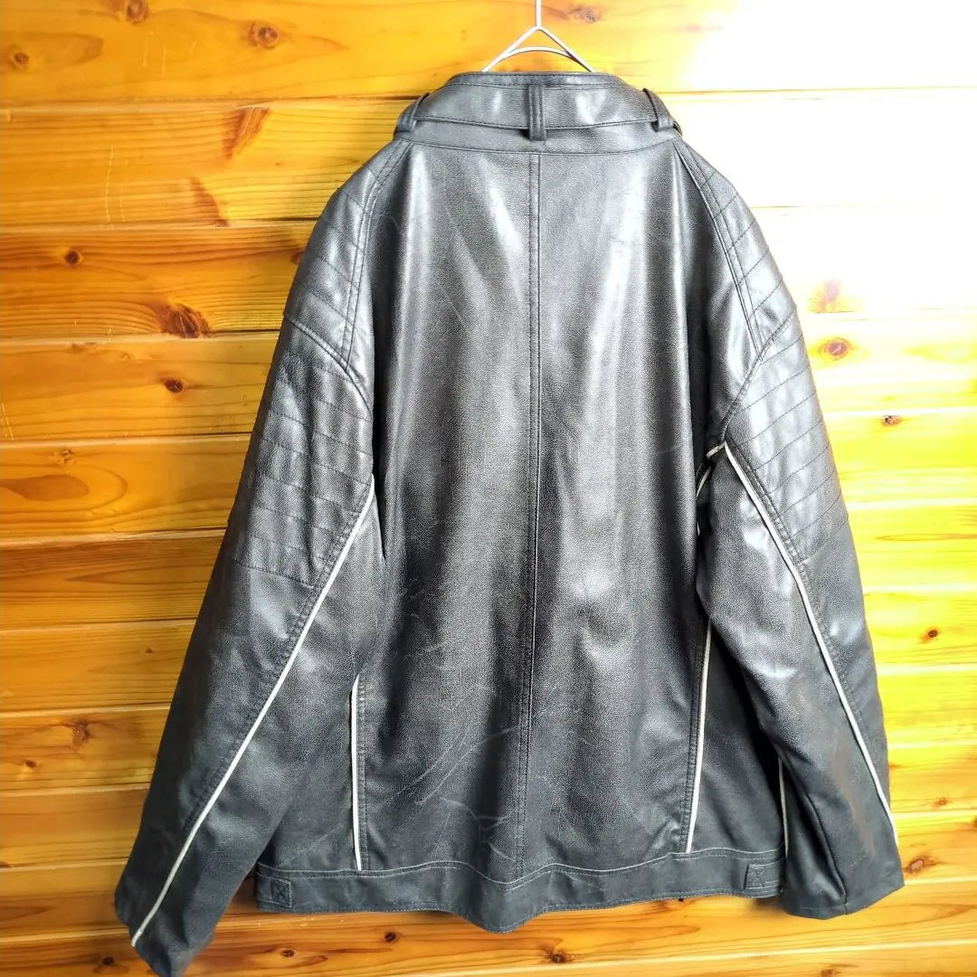 Leather jacket Leather jacket Rider's jacket Synthetic leather 3Ⅼ 2XL Used clothing