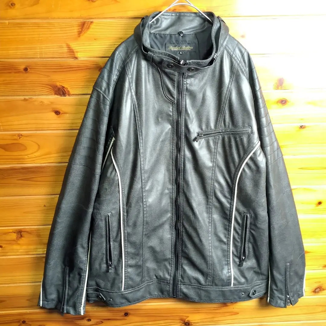 Leather jacket Leather jacket Rider's jacket Synthetic leather 3Ⅼ 2XL Used clothing