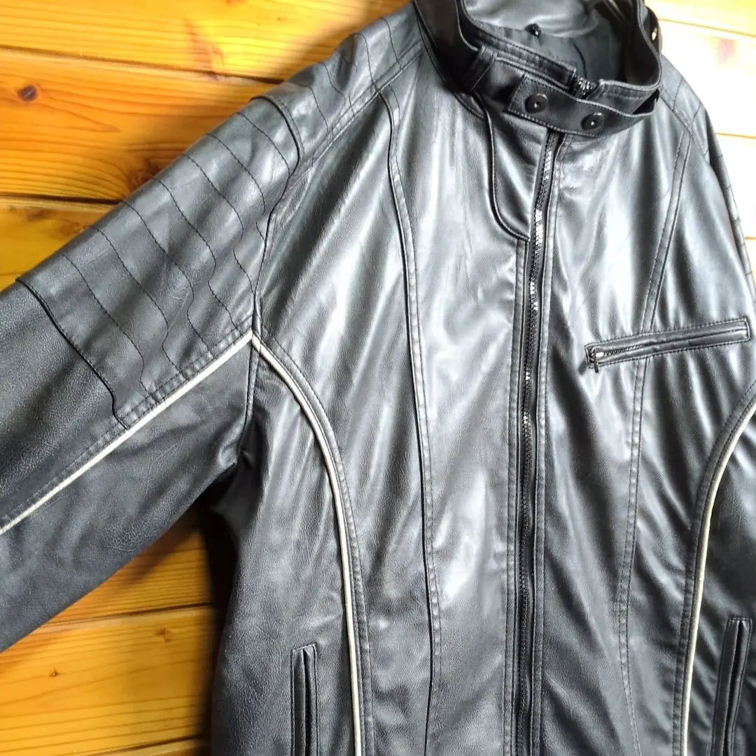 Leather jacket Leather jacket Rider's jacket Synthetic leather 3Ⅼ 2XL Used clothing