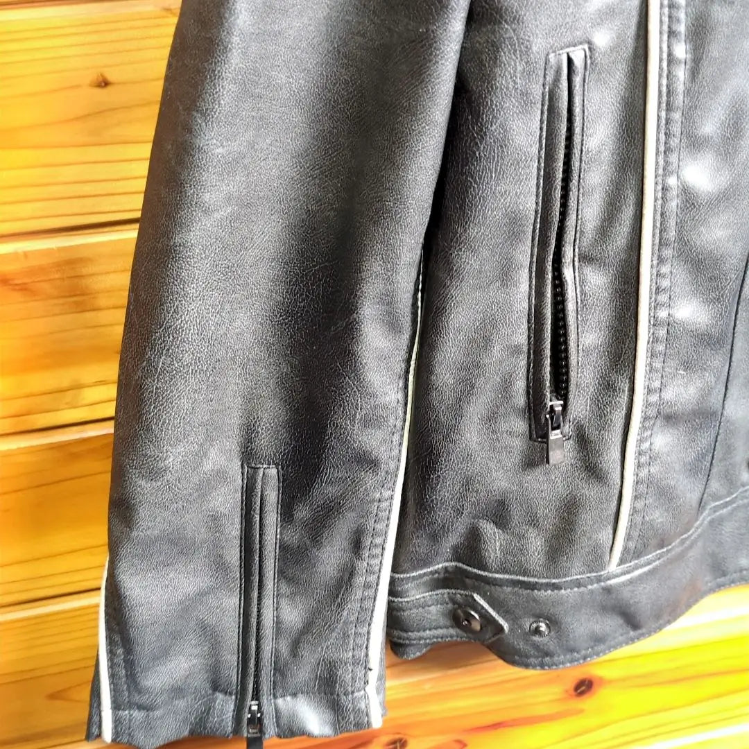 Leather jacket Leather jacket Rider's jacket Synthetic leather 3Ⅼ 2XL Used clothing