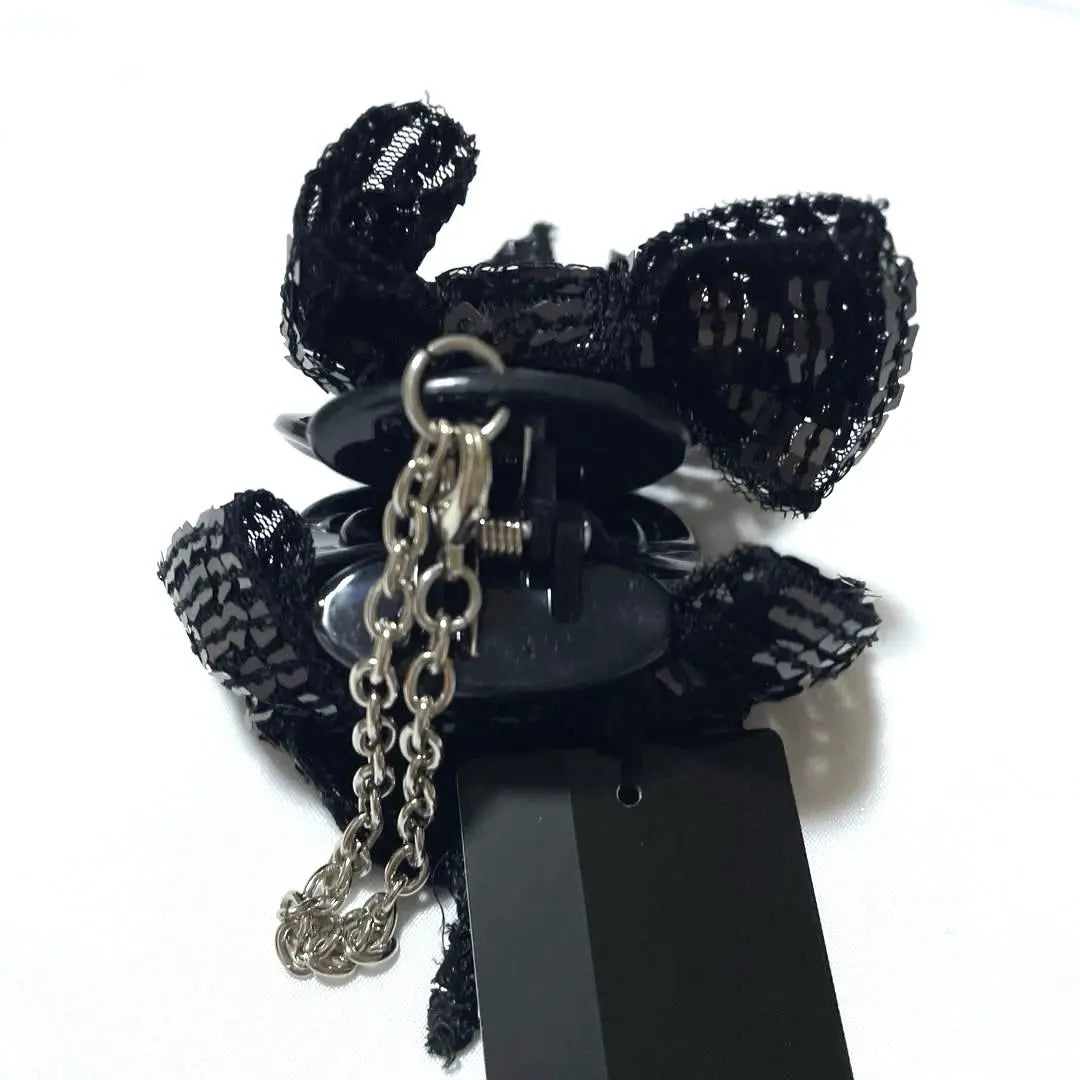 New SKROY Ribon Glove Holder Sequin Black