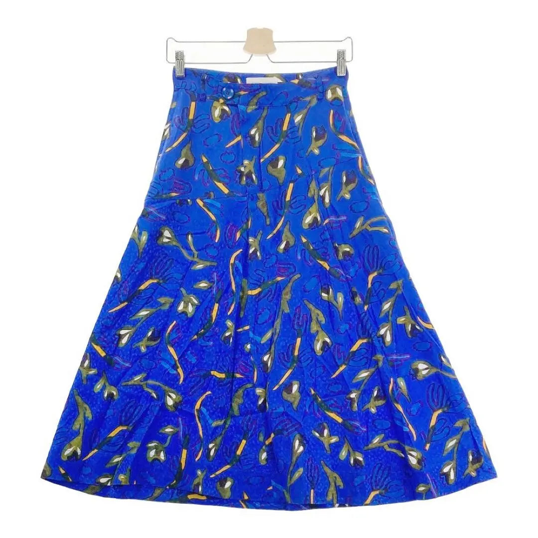 Christian Wijnants Long skirt, all-over pattern, blue 36