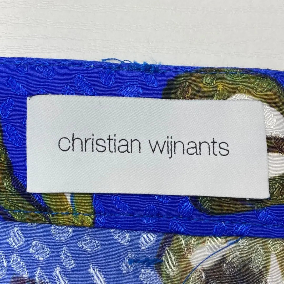 Christian Wijnants Long skirt, all-over pattern, blue 36