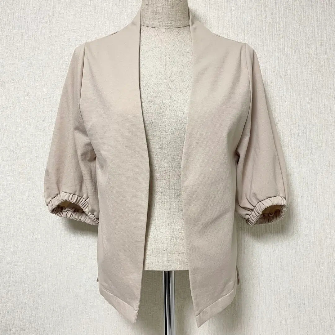 soeur7 7 collarless jacket bolero beautiful condition beige