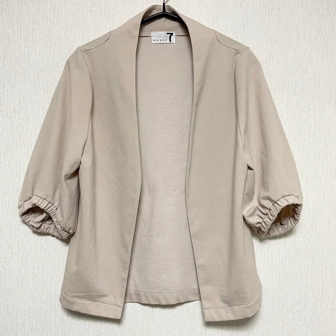 soeur7 7 collarless jacket bolero beautiful condition beige