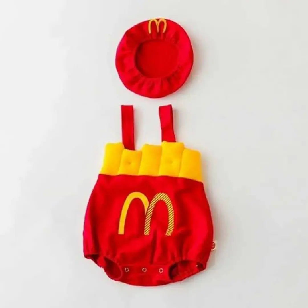 [D-008] 2-piece set Norikiri McDo-style Rompers Potato Cosplay Children