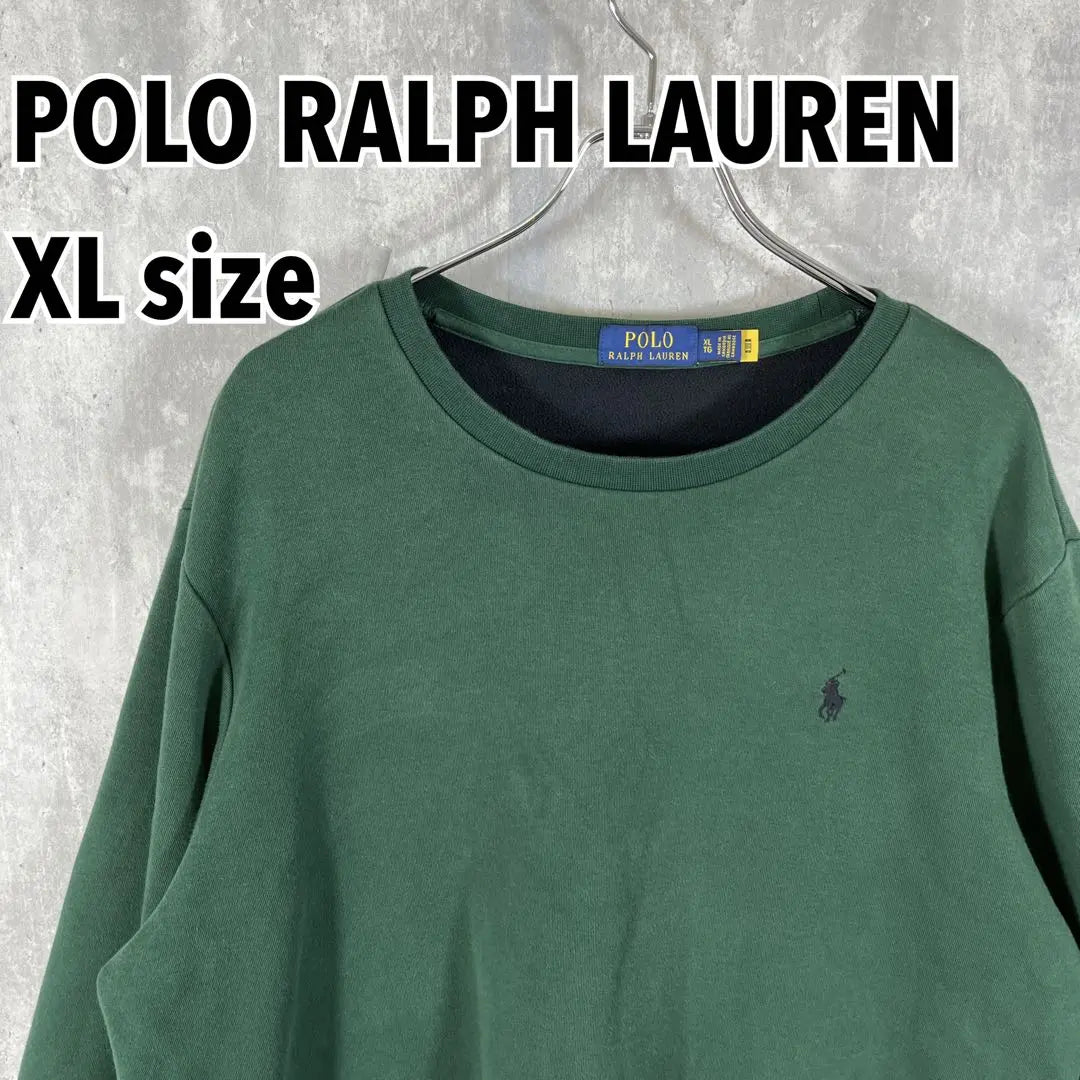 [Rare XL • Current Tag] Polo Ralph Lauren Sweatshirt Pony Embroidered Logo Green Boa Lining