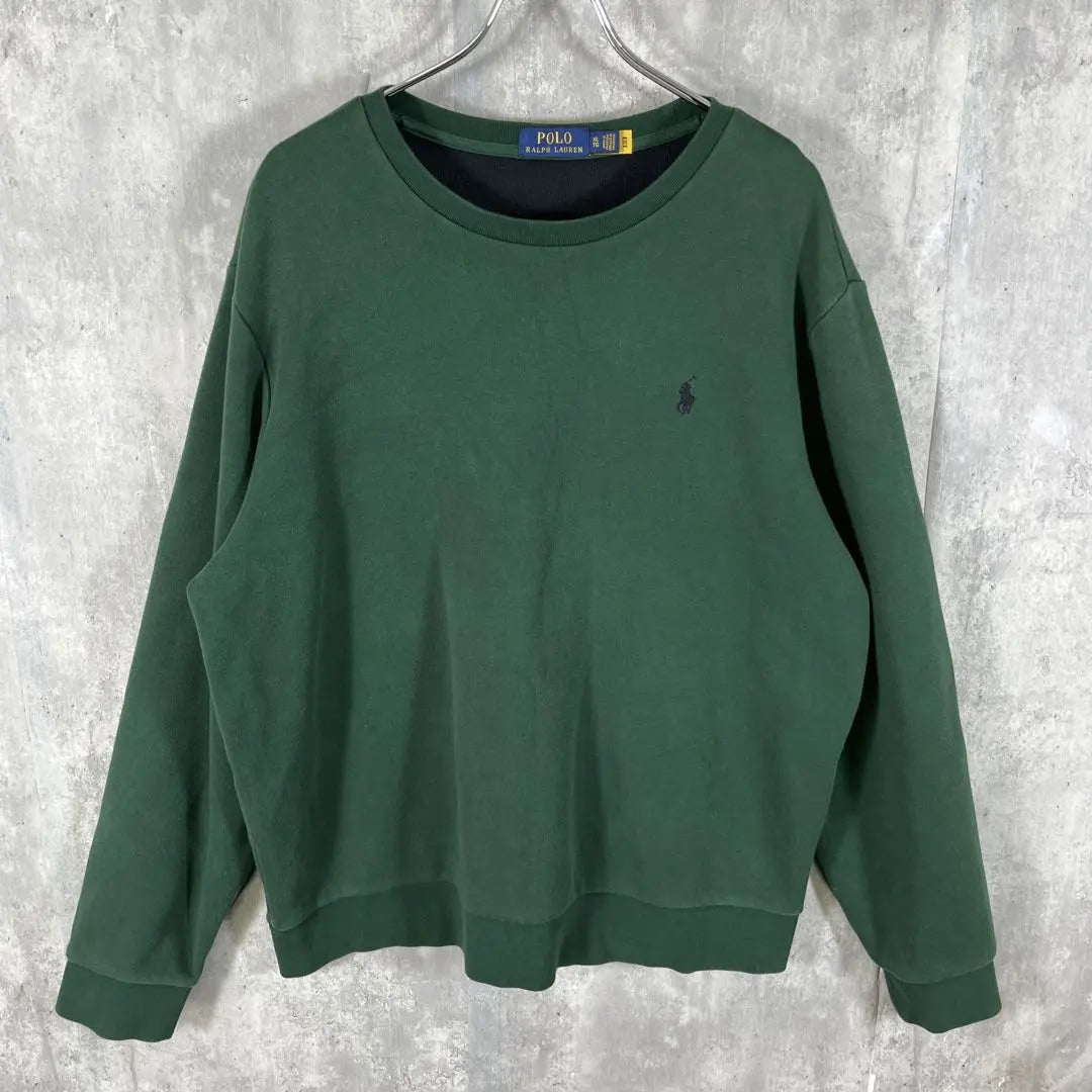 [Rare XL • Current Tag] Polo Ralph Lauren Sweatshirt Pony Embroidered Logo Green Boa Lining