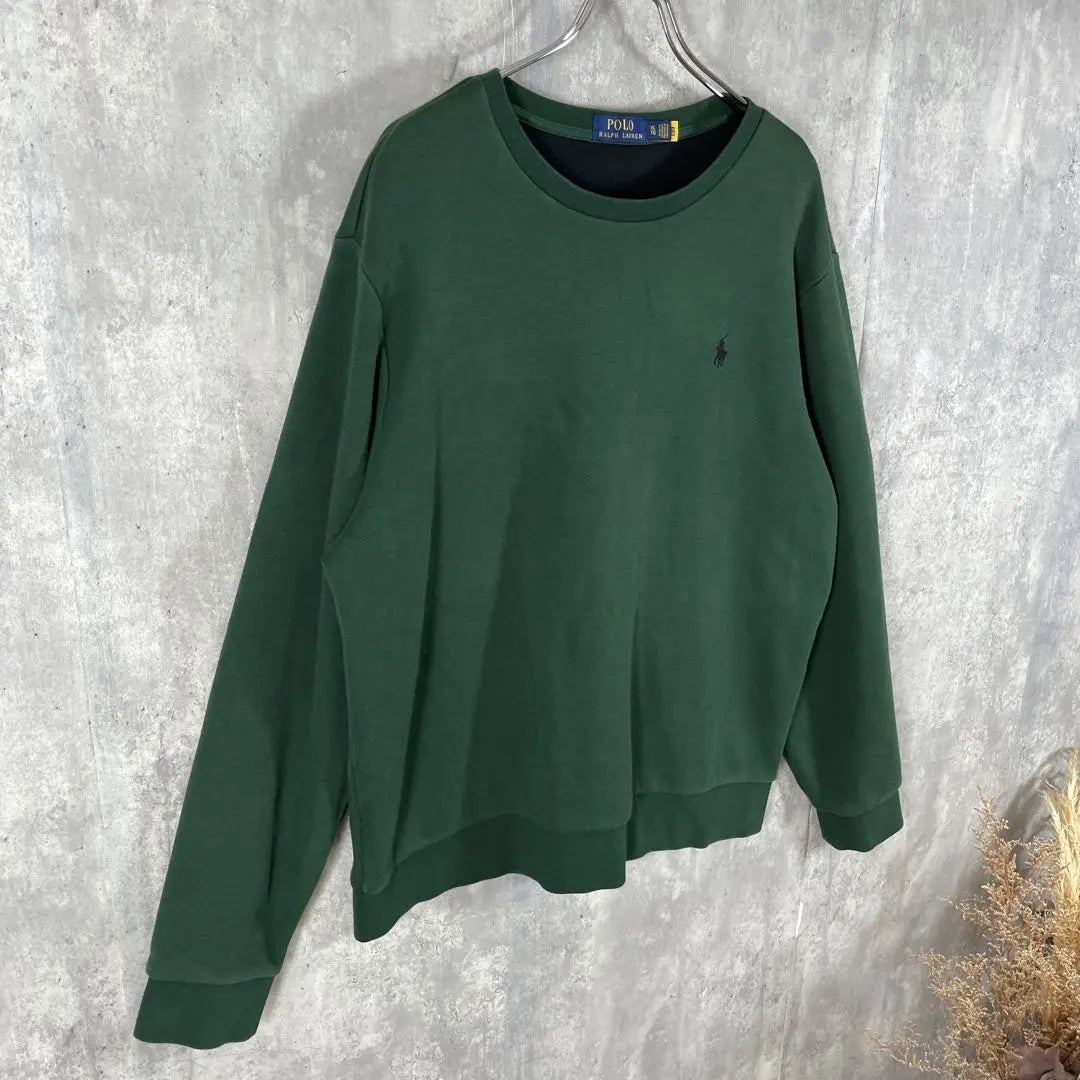 [Rare XL • Current Tag] Polo Ralph Lauren Sweatshirt Pony Embroidered Logo Green Boa Lining