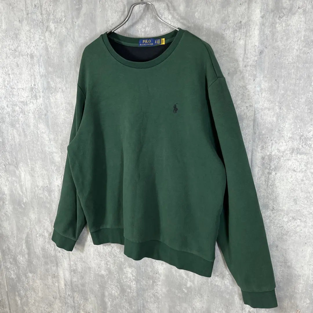 [Rare XL • Current Tag] Polo Ralph Lauren Sweatshirt Pony Embroidered Logo Green Boa Lining