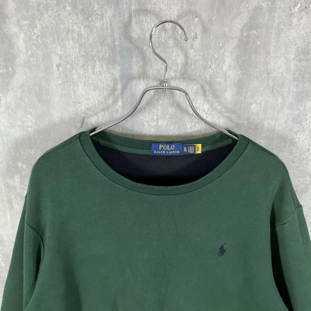 [Rare XL • Current Tag] Polo Ralph Lauren Sweatshirt Pony Embroidered Logo Green Boa Lining