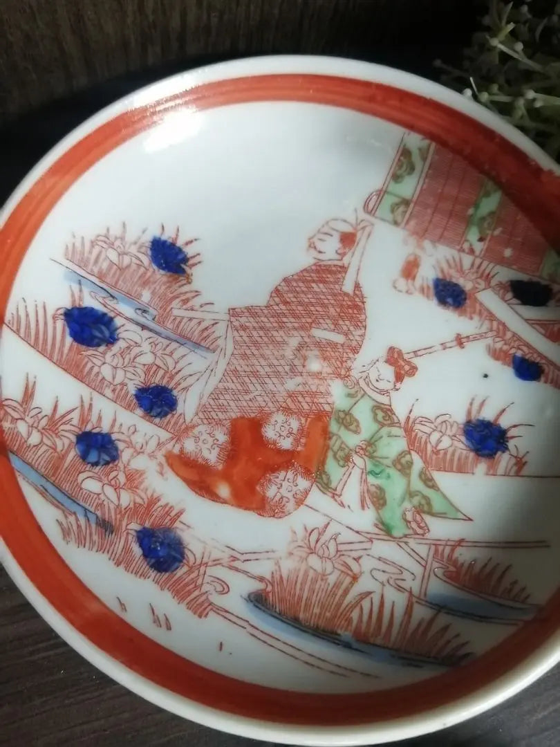 Vintage hand-drawn 5 small plates | ビンテージ 手描き 絵替わり小皿5枚