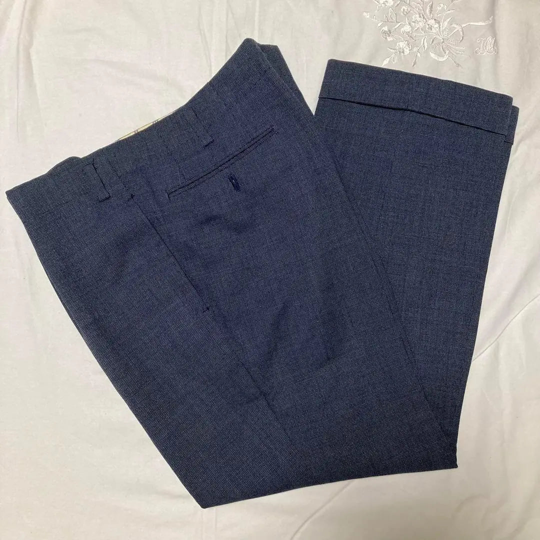 1738 F Tailored slacks double navy large size