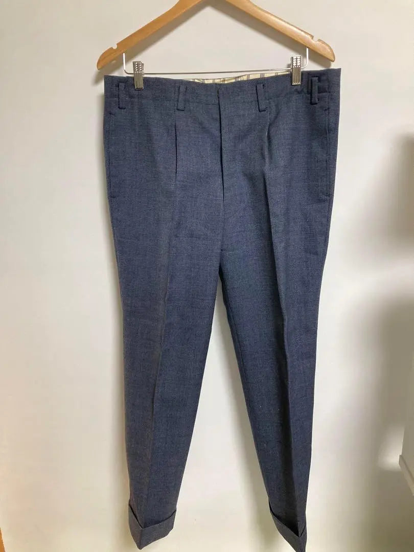 1738 F Tailored slacks double navy large size