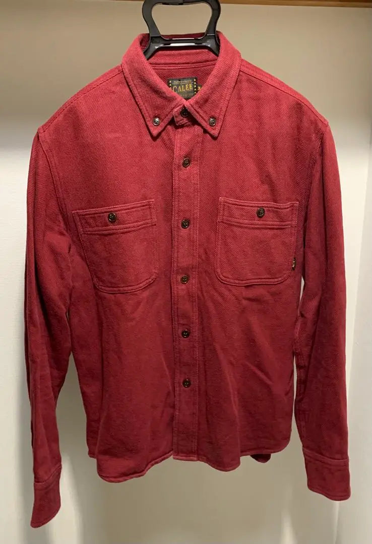 CALEE Cotton Shirt Wine Red