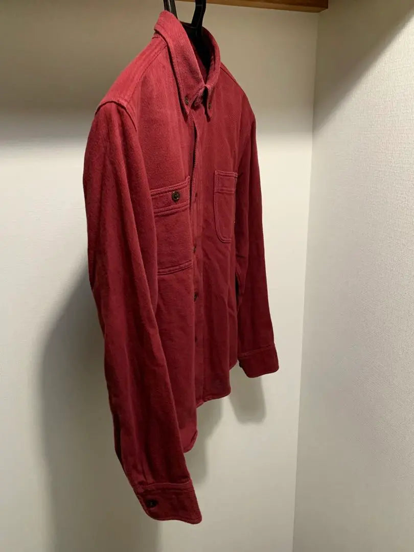 CALEE Cotton Shirt Wine Red