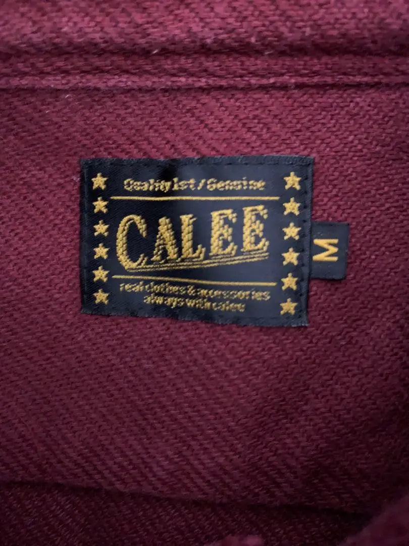 CALEE Cotton Shirt Wine Red