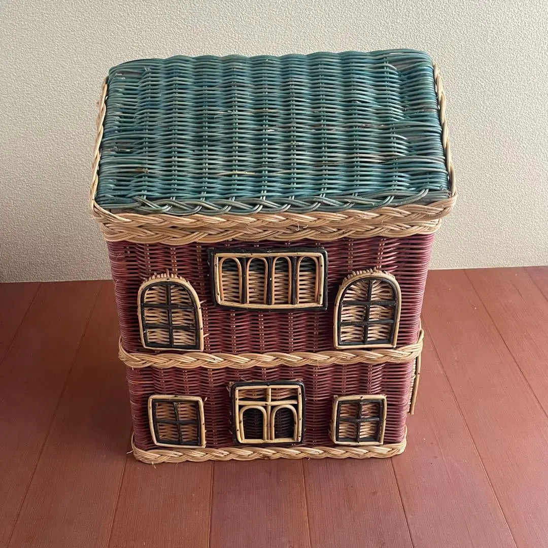 Rattan Wisteria House-shaped House-shaped Storage Box Antique Retro