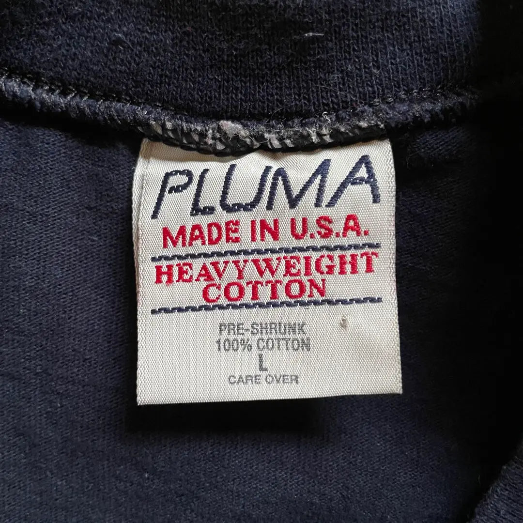 Años 90 USA PLUMA liso Ron T Navy | Años 90 USA製 PLUMA 無地 ロンT ネイビー