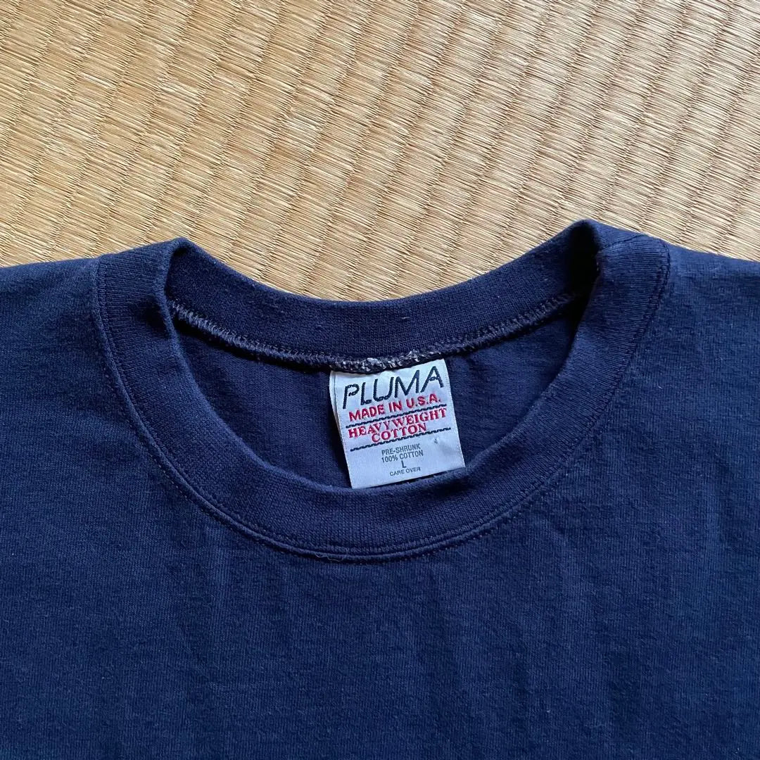 Años 90 USA PLUMA liso Ron T Navy | Años 90 USA製 PLUMA 無地 ロンT ネイビー