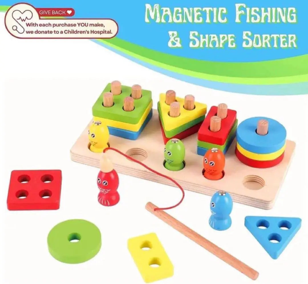 Educational toys Kids FISHING FOUR-POST Stick-through Magnet Fishing Game