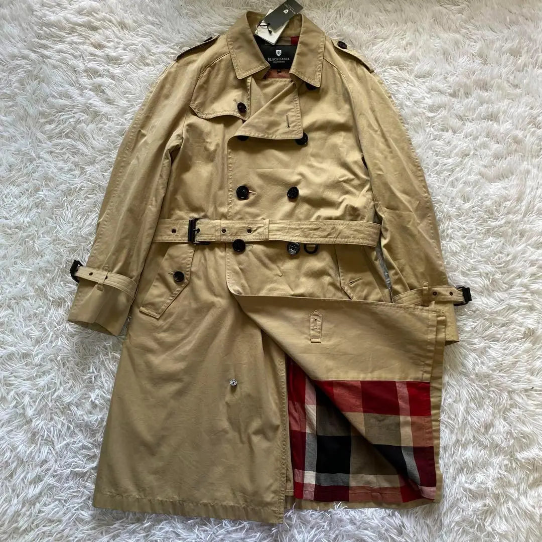 Unused Black Label Crest Bridge Trench Coat XL Size Beige