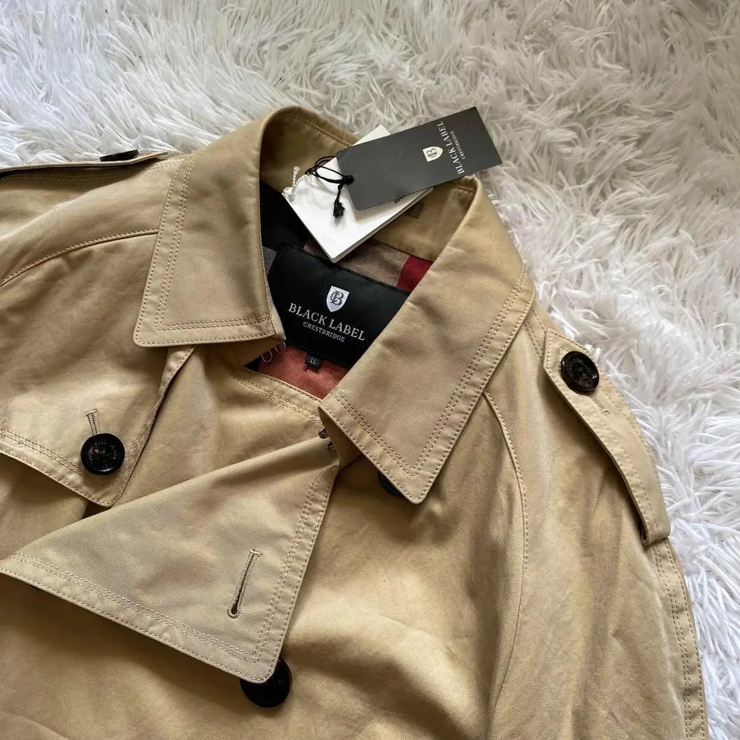 Unused Black Label Crest Bridge Trench Coat XL Size Beige