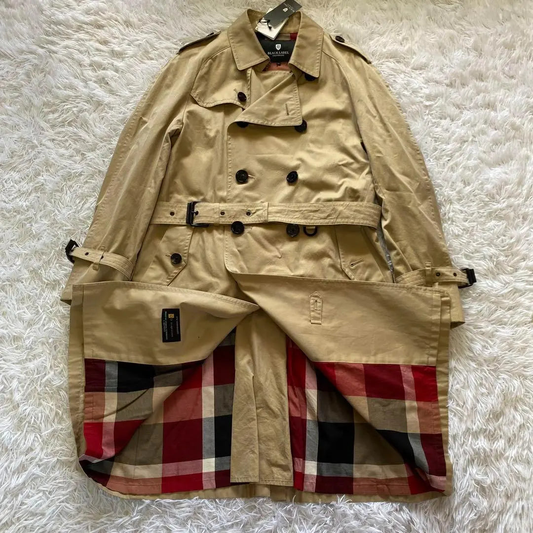 Unused Black Label Crest Bridge Trench Coat XL Size Beige