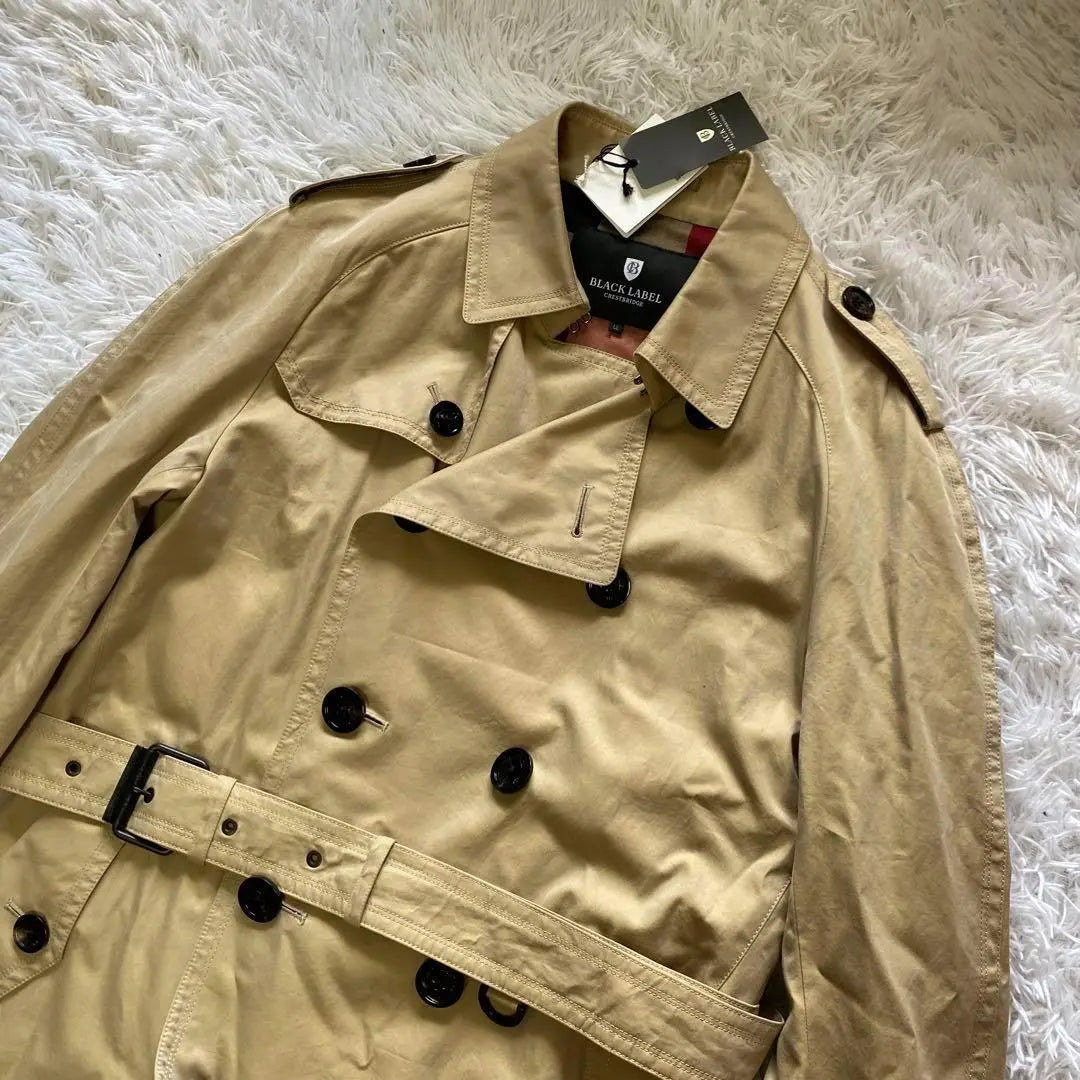 Unused Black Label Crest Bridge Trench Coat XL Size Beige