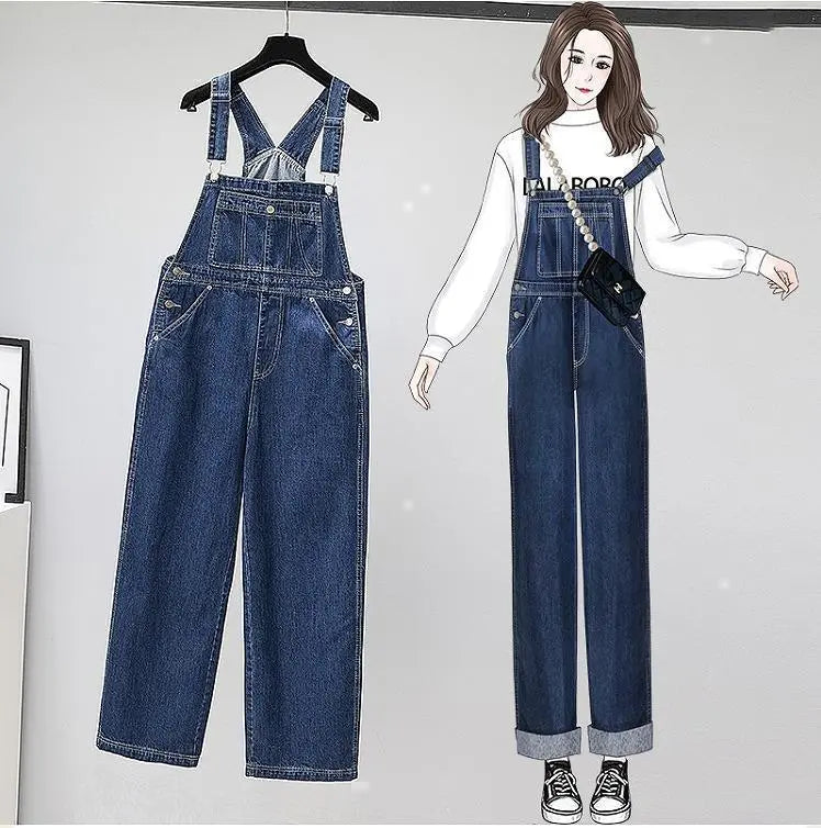 Large size women's overalls overalls denim new pants