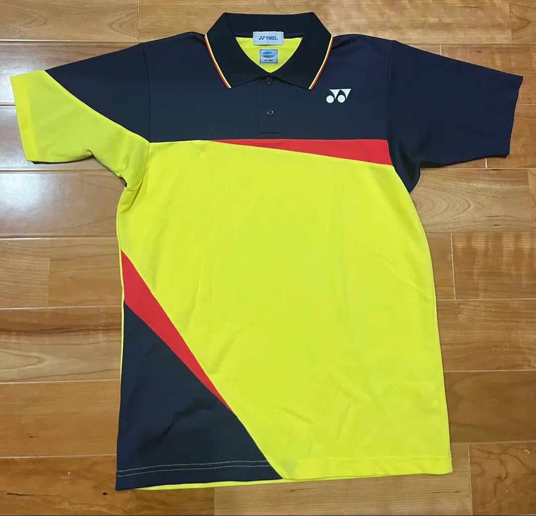 YONEX Polo Shirt S Size Yellow/Navy Short Sleeve Polo Shirt