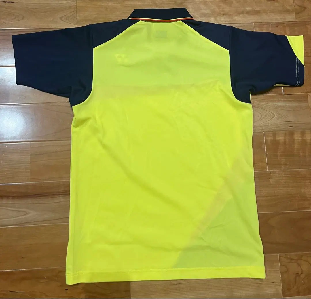 YONEX Polo Shirt S Size Yellow/Navy Short Sleeve Polo Shirt