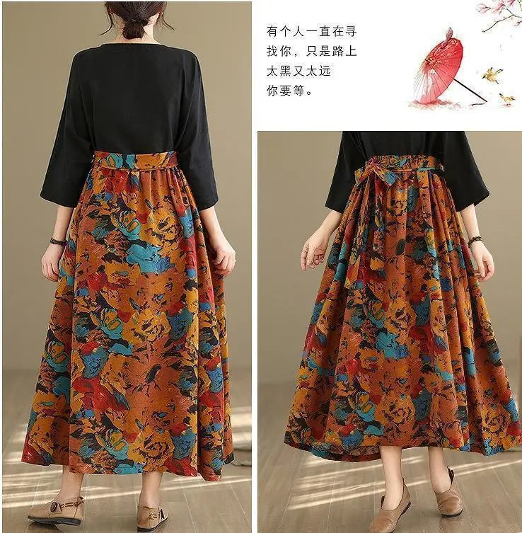 [Large size] Women's long dress, spring, summer, autumn, new, short sleeves