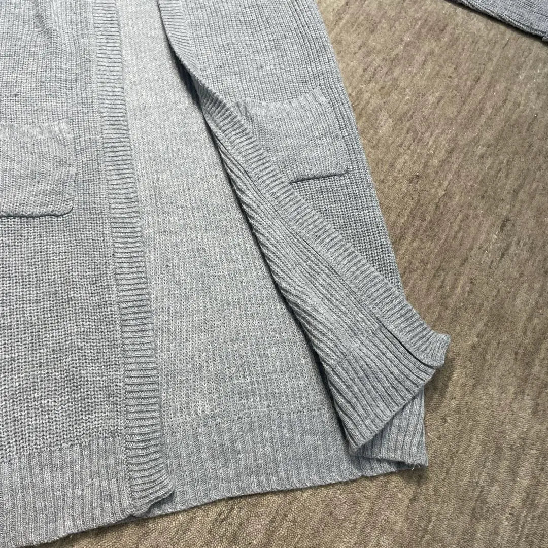 [SHINY RIPPLE] M size long cardigan gray acrylic