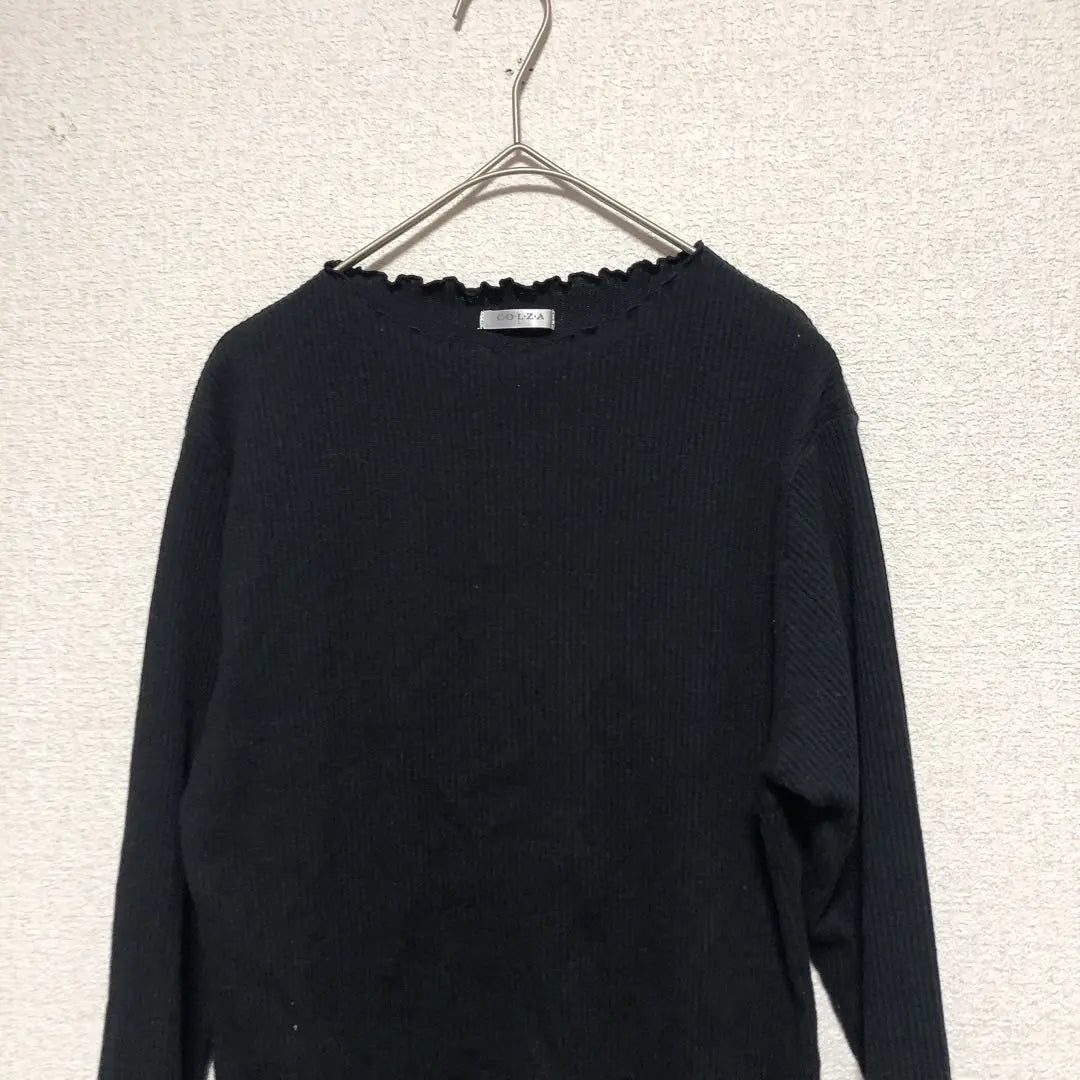 [Corza] Knit L Negro Simple Mujer adulta Mellow Multiuso | 【コルザ】ニット L ブラック シンプル 大人女子 メロウ 着回し