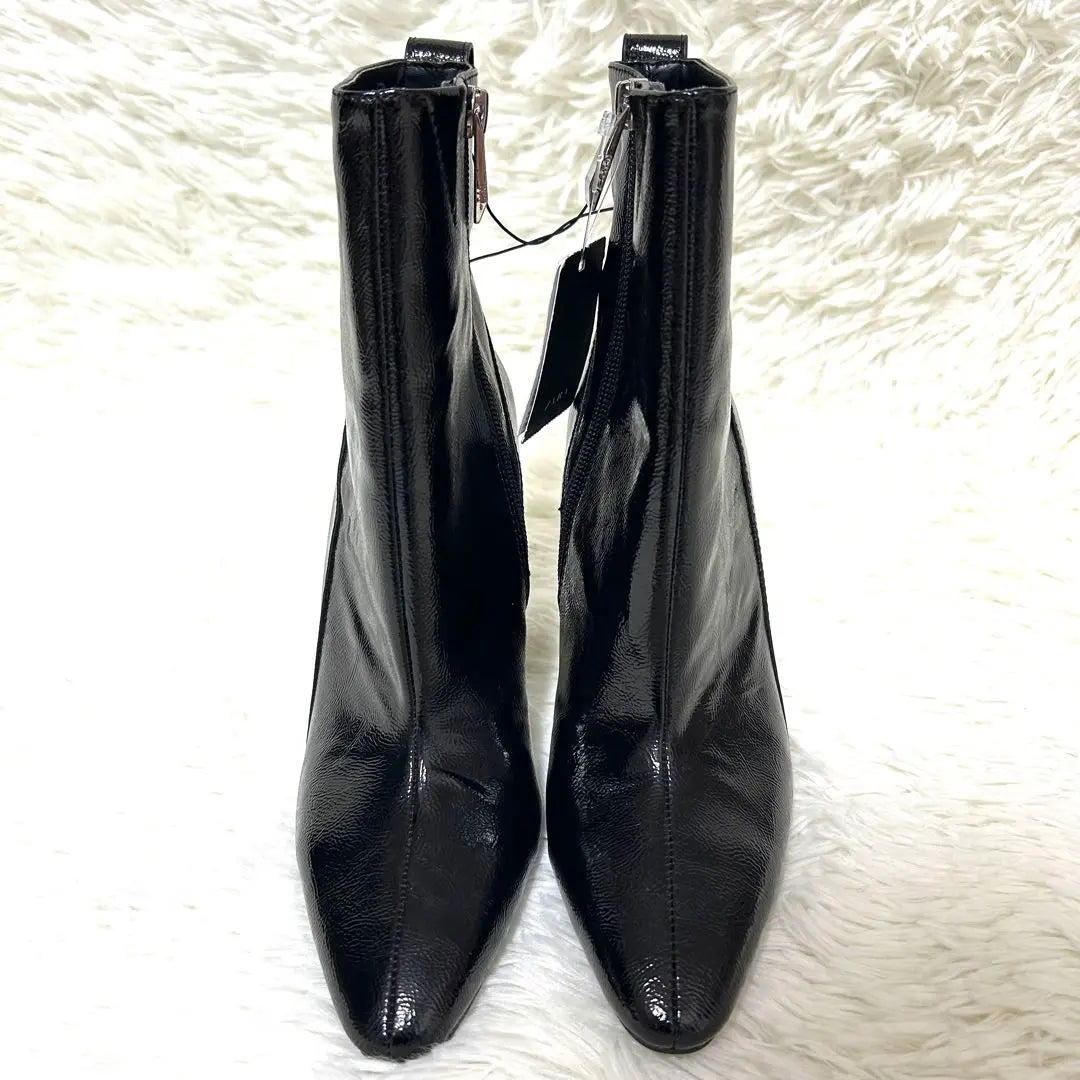 [Unused/Tag included] ZARA Enamel Fabric Short Boots Pointed Toe