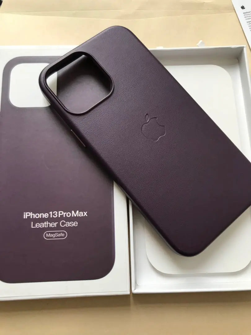 iPhone 13 ProMax Leather Case Dark Cherry New [Genuine]