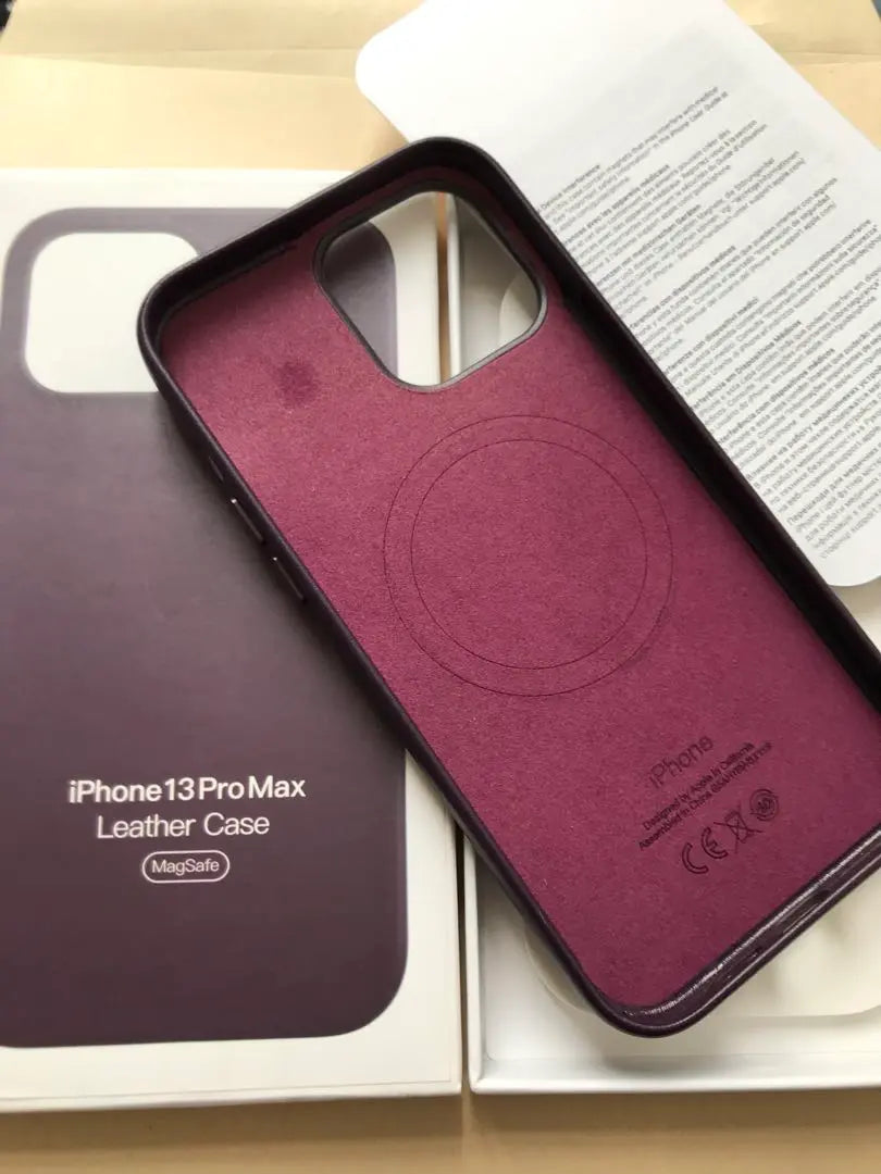 iPhone 13 ProMax Leather Case Dark Cherry New [Genuine]