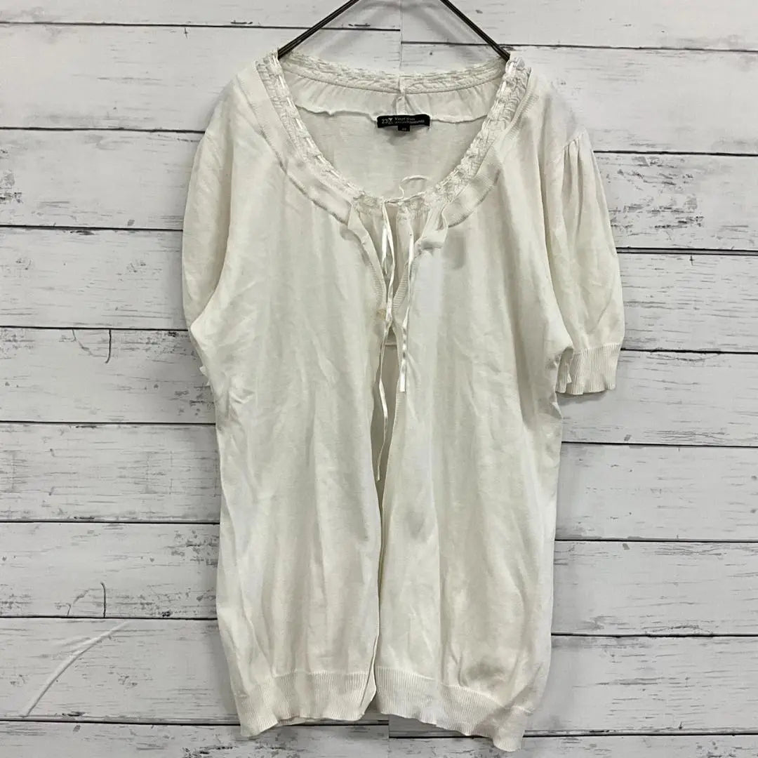 23rd Ward Cardigan with lace ribbon White Size 44 XL