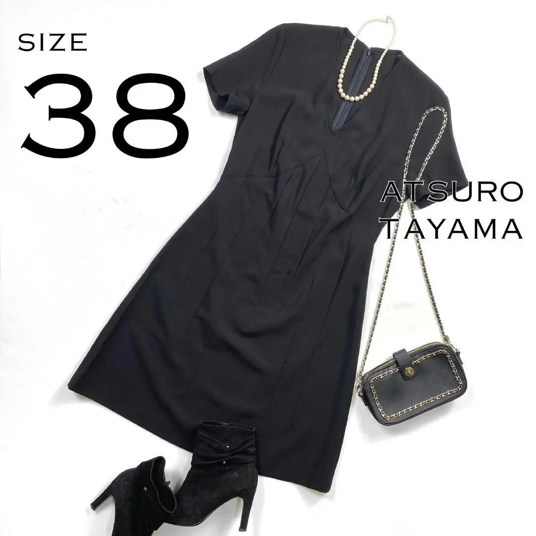 ATSURO TAYAMA Atsuro Tayama Made in Japan rayon wool V neck dress