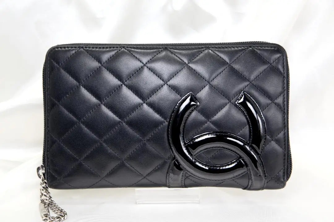 [Good condition] CHANEL Cambon Line Black Organizer Long Wallet | 【美品】CHANEL シャネル カンボンライン 黒 オーガナイザー 長財布