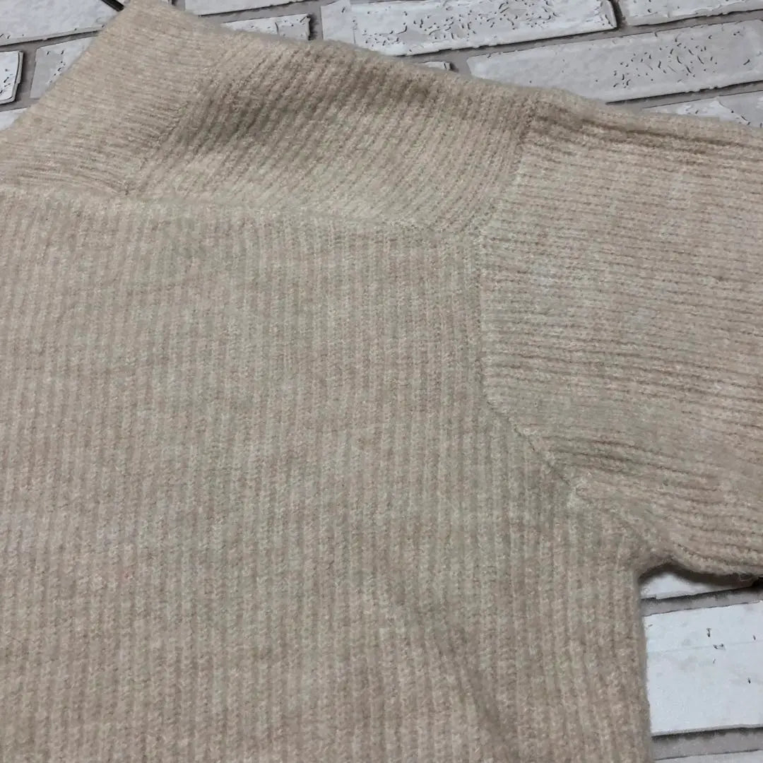 Mohair Sweater V -neck Yuru Dowapo Free Size Long Sleeve Cream Both Slits Slits | モヘアセーター Vネック ゆるダボ フリーサイズ 長袖クリーム色 両側スリット