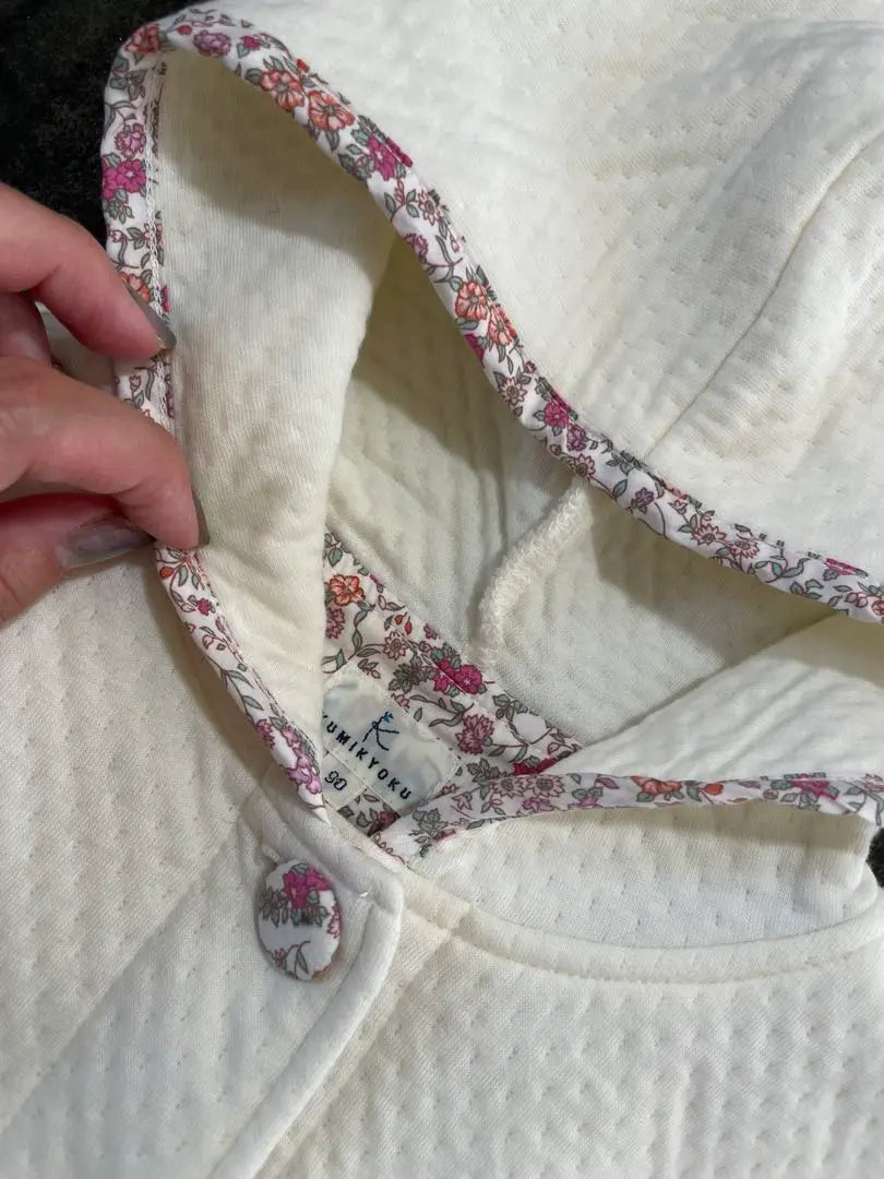 [Good condition] Suite Liberty Pattern Poncho 80-90 Floral Pattern White