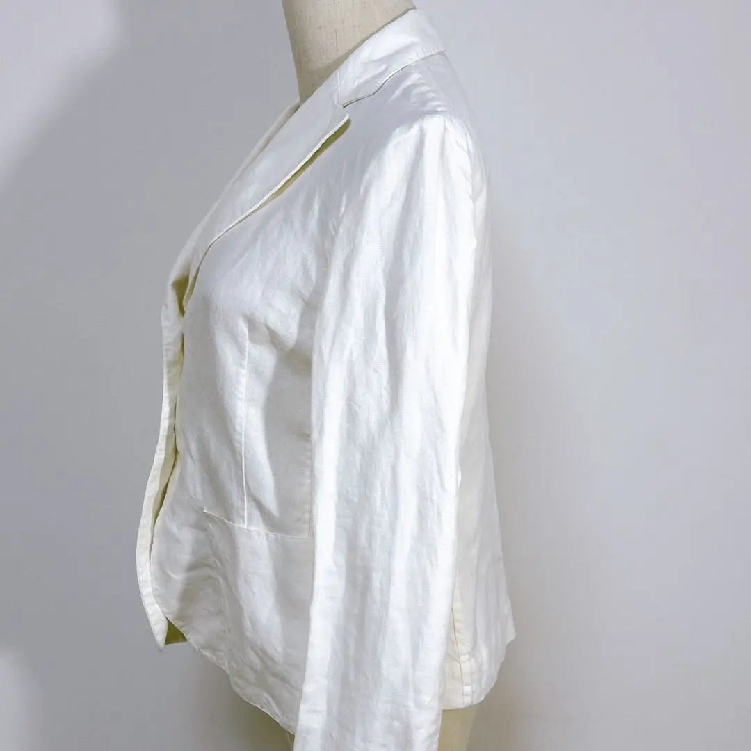 Ships 100% linen fly front stylish jacket with pockets white